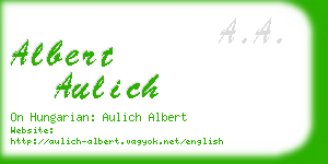 albert aulich business card